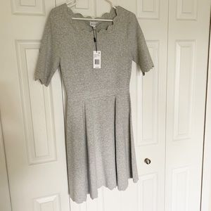 NEW Milly grey ballet scalloped dress